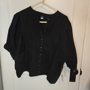 Old Navy Black Button-Down Women's Shirt